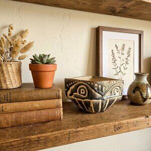 Hand Thrown Studio Art Pottery Bowl Signed SWB Unique Southwestern